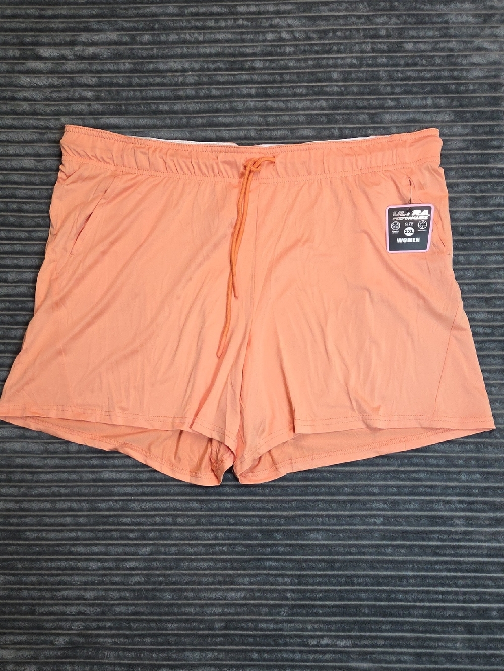 Women's Athletic Drawstring Shorts in Peach by Ultra Performance